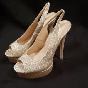 Shoe Dazzle Peep Toe Slingback Heels